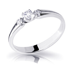 Elegantný zásnubný prsteň z bieleho zlata s diamantmi DZ6866-2105-00-X-2