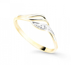 Jemný bicolor prsten ze zlata s diamanty DZ8023-10-X-1