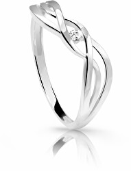 Jemný prsten z bílého zlata s briliantem DZ6712-1843-00-X-2