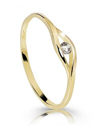Jemný zásnubný prsteň zo žltého zlata s briliantom DZ6108-10-X-1