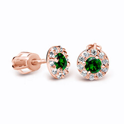 Luxusní náušnice z růžového zlata se smaragdy a diamanty DZ60167-30-SM-X-4
