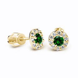 Luxusní náušnice ze žlutého zlata se smaragdy a diamanty DZ60167-30-SM-X-1