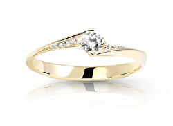 Luxusní prsten ze žlutého zlata s diamanty DZ6710-2101-10-X-1