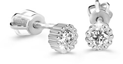 Minimalista fehér arany fülbevalók gyémántokkalDZ60236-30-00-X-2