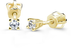 Minimalisti orecchini a lobo in oro giallo con diamanti DZ60129-30-00-X-1