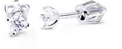 Minimalista bedugós fehér arany fülbevalók gyémántokkal DZ8014-30-00-X-2