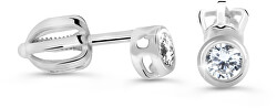 Minimalista bedugós fehérarany fülbevalók gyémántokkal DZ62231-30-00-X-2
