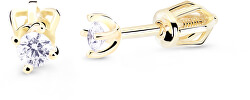 Minimalista bedugós sárga arany fülbevalók gyémántokkal DZ8014-30-00-X-1