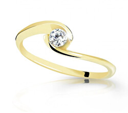 Něžný zásnubní prsten ze žlutého zlata s briliantem DZ6134-10-X-1