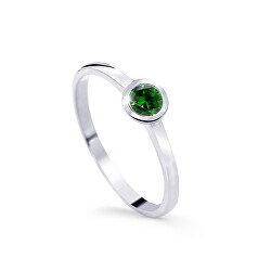 Okouzlující prsten z bílého zlata se smaragdem DZ8004-SM-X-2