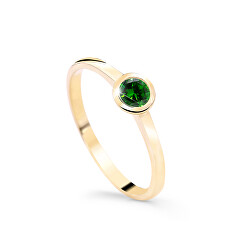 Okouzlující prsten ze žlutého zlata se smaragdem DZ8004-SM-X-1