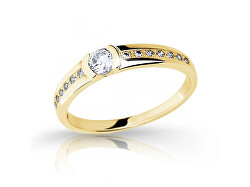 Prsten ze žlutého zlata s diamanty DZ6708-2106-10-X-1