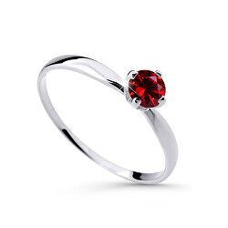 Půvabný prsten z bílého zlata s rubínem DZ6726-2365-RU-X-2