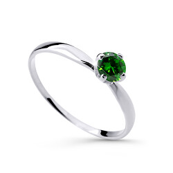 Půvabný prsten z bílého zlata se smaragdem DZ6726-2365-SM-X-2