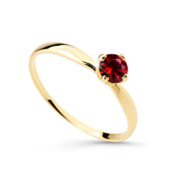 Pôvabný prsteň zo žltého zlata s rubínom DZ6726-2365-RU-X-1