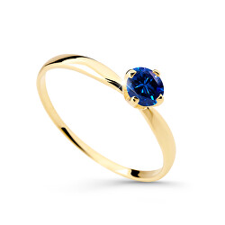 Pôvabný prsteň zo žltého zlata so zafírom DZ6726-2365-SF-X-1