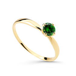 Půvabný prsten ze žlutého zlata se smaragdem DZ6726-2365-SM-X-1
