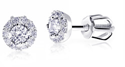 Csodálatos bedugós fehér arany fülbevalók gyémántokkal DZ9002-3100-30-00-X-2