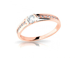 Blyštivý prsteň z ružového zlata so zirkónmi Z6708–2106-X-4