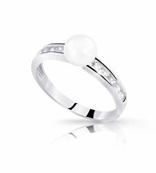 Elegantní prsten z bílého zlata s perlou Z8035-10-X-2