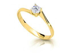 Jemný prsteň zo žltého zlata so zirkónom Z6896-1957-10-X-1