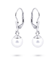 Lussuosi orecchini in oro bianco con perle autentiche Z3015-55-C4-X-2