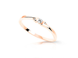 Minimalistický prsten z růžového zlata se zirkony Z6714-3053-X-4
