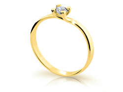 Nežný prsteň zo žltého zlata so zirkónom Z6823-1855-10-X-1