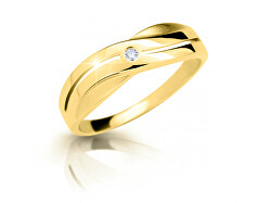 Nežný prsteň zo žltého zlata so zirkónom Z6865-1562-10-X-1