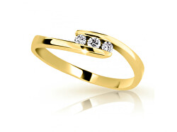 Nežný prsteň zo žltého zlata so zirkónom Z6869-2072-10-X-1