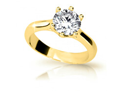 Očarujúce zásnubný prsteň zo žltého zlata Z6876-1885-10-X-1