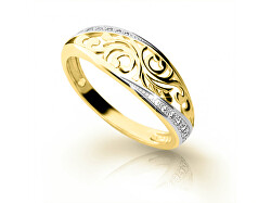 Originálny prsteň zo žltého zlata so zirkónmi Z6902-2133-10-X-1