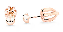 Rózsaszín arany bedugós fülbevaló Z5004-30-X-4