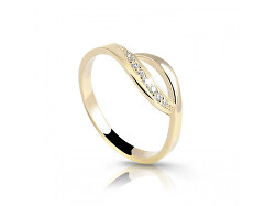 Pôvabný zlatý prsteň so zirkónmi Z6736-2346-X-1