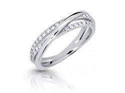 Třpytivý prsten z bílého zlata se zirkony Z6906-3254-10-X-2