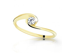 Zásnubný prsteň zo žltého zlata so zirkónom Z6134-1793-X-1