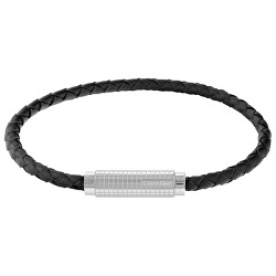 Černý kožený náramek pro muže Modern Grid 35000582