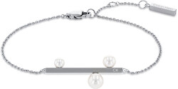 Brățară elegantă din oțel cu perle Minimal Pearl 35000177