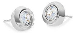 Luxusní ocelové náušnice s krystaly Twisted Bezel Solitaire 35000771