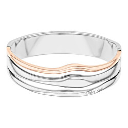 Moderní pevný bicolor náramek z oceli CK Wavy 35000649