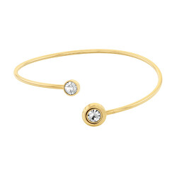 Moderní pevný otevřený náramek s krystaly Twisted Bezel Solitaire 35000774
