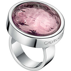 Inel din alamă cu sticlă șlefuită, violet KJANVR02010