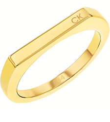Nadčasový pozlacený prsten Faceted 35000188