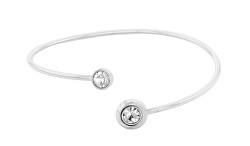 Pevný otevřený náramek s krystaly Twisted Bezel Solitaire 35000773