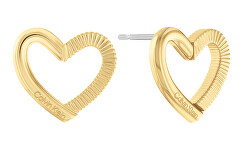 Minunați cercei placași cu aur Inimi Minimalist Hearts 35000391