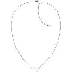 Půvabný ocelový náhrdelník s perlou Minimal 35000175