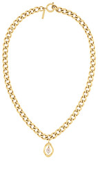 Colier elegant placat cu aur Edgy Pearls 35000560