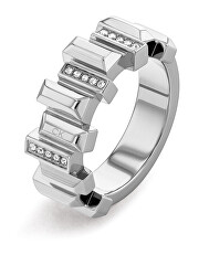 Štýlový oceľový prsteň s kryštálmi Luster 35000322