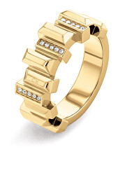 Stylový pozlacený prsten s krystaly Luster 35000333