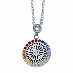 Farebný oceľový náhrdelník s kryštálmi Balance Chakra 32162.MUL.E